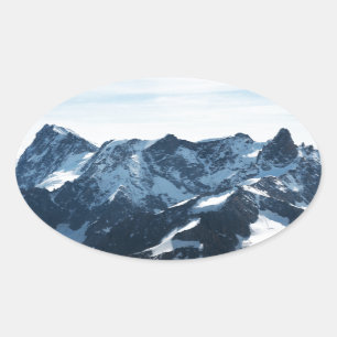 Die Alpen - prächtig! Ovaler Aufkleber