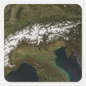 Die Alpen Quadratischer Aufkleber (Vorderseite)