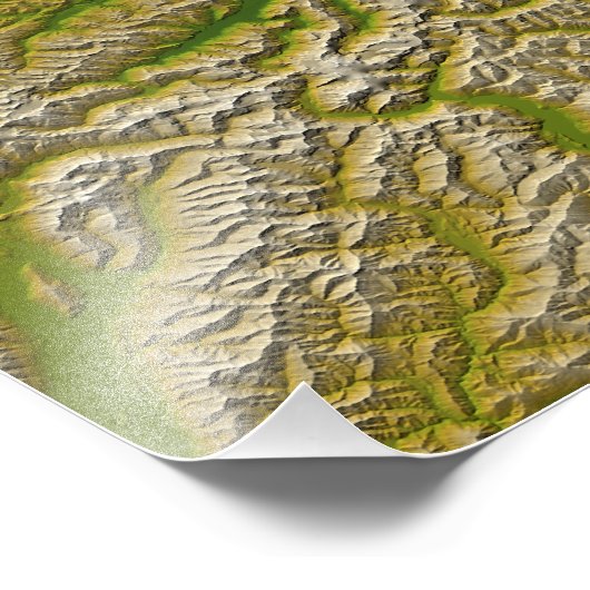 Die Alpenverwerfung an der Westküste Fotodruck (Ecke)