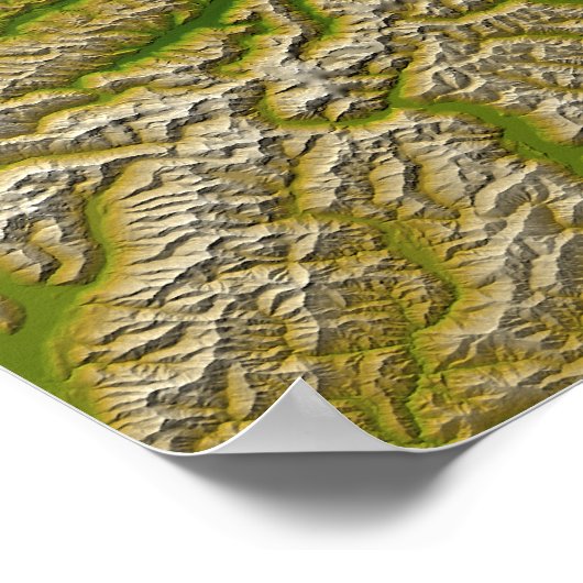 Die Alpenverwerfung an der Westküste Poster (Ecke)