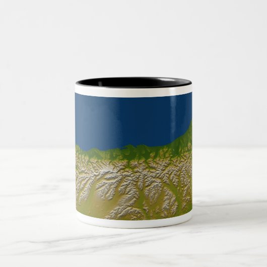 Die Alpenverwerfung an der Westküste Zweifarbige Tasse (Mittel)