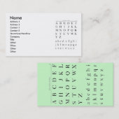 Die Alphabet Business Card Visitenkarte (Vorne/Hinten)