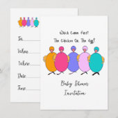 Die als Erstes das Huhn oder die Eierdusche des Ba Einladung (Vorne/Hinten)