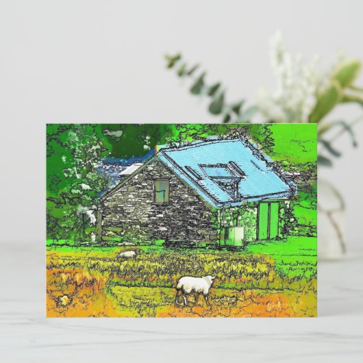 DIE ALTE BARN-EINLADUNG (Stehend Vorderseite)