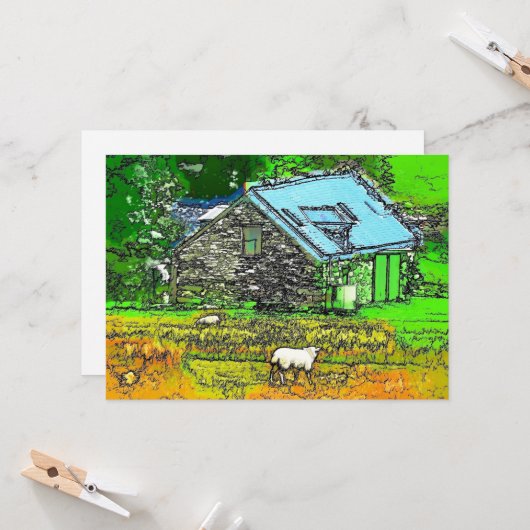 DIE ALTE BARN-EINLADUNG (Vorderseite/Rückseite Beispiel)