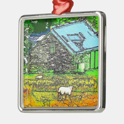 DIE ALTE BARN SILBERNES ORNAMENT (Links)