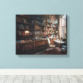 Die alte Bibliothek Leinwanddruck (Insitu (Holzboden))