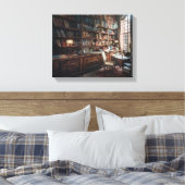 Die alte Bibliothek Leinwanddruck (Insitu (Schlafzimmer))