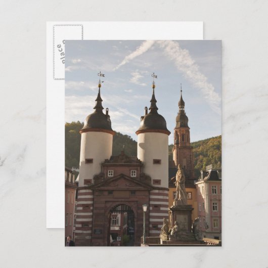 Die Alte Brucke in der Altstadt, Heidelberg, Deuts Postkarte (Vorne/Hinten)