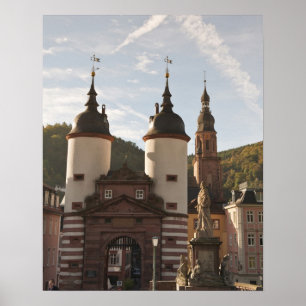 Die Alte Brücke in der Altstadt von Heidelberg, De Poster