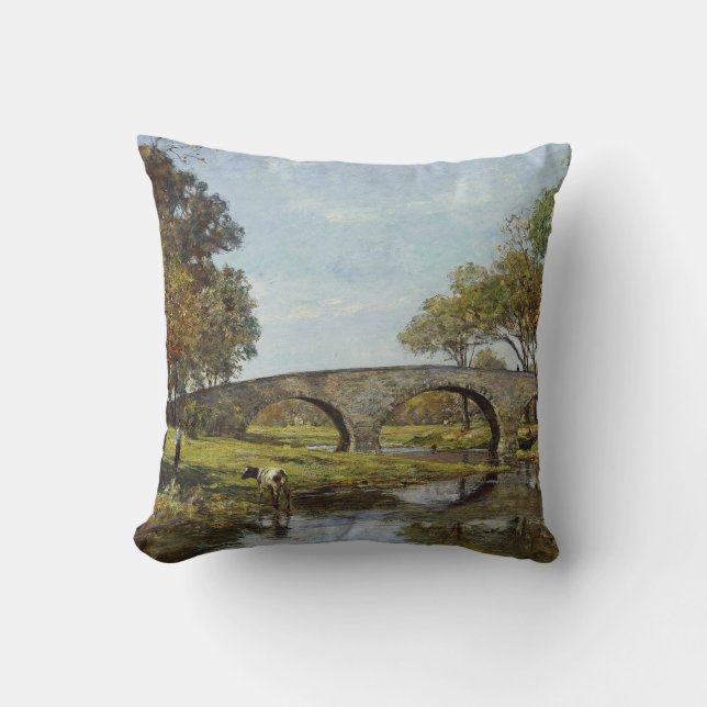 Die alte Brücke (von Theodore Robinson) Kissen (Vorderseite)