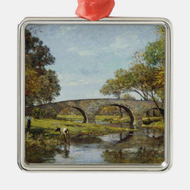 Die alte Brücke (von Theodore Robinson) Ornament Aus Metall