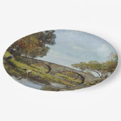 Die alte Brücke (von Theodore Robinson) Pappteller (Schrägansicht)