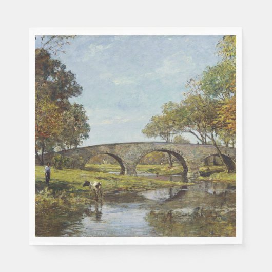 Die alte Brücke (von Theodore Robinson) Serviette (Vorderseite)