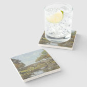 Die alte Brücke (von Theodore Robinson) Steinuntersetzer (Seitenansicht)