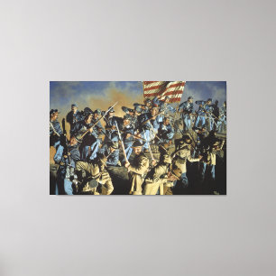 Die alte Flagge berührte nie den Grunddruck Leinwanddruck