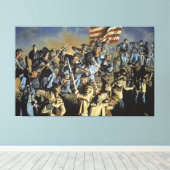 Die alte Flagge hat die Bodendrucke nie berührt Leinwanddruck (Insitu (Holzboden))