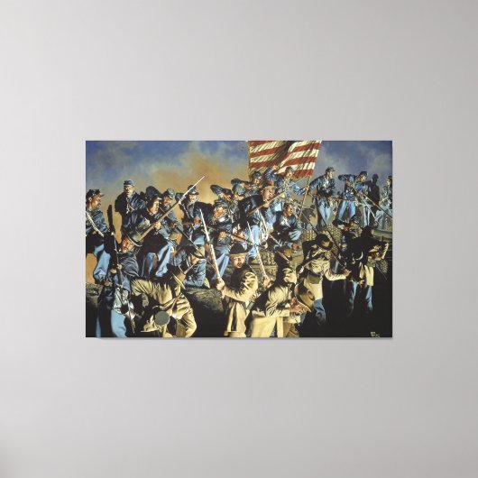 Die alte Flagge hat die Bodendrucke nie berührt Leinwanddruck (Vorderseite)