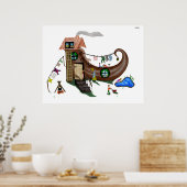Die alte Frau im Schuh Poster (Küche)