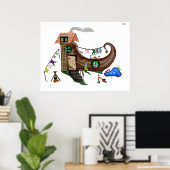 Die alte Frau im Schuh Poster (Heimbüro)