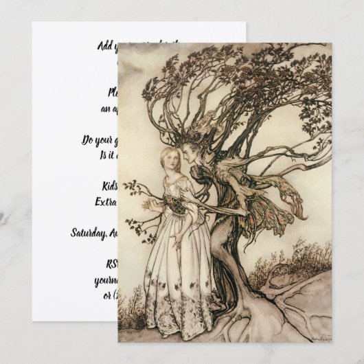 Die alte Frau im Wald von Arthur Rackham Einladung (Vorne/Hinten)