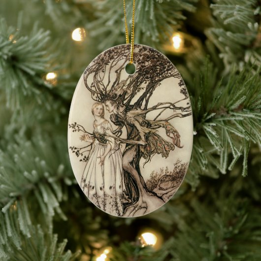 Die alte Frau im Wald von Arthur Rackham Keramik Ornament (Baum)