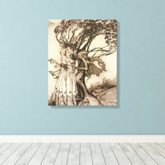 Die alte Frau im Wald von Arthur Rackham Leinwanddruck (Insitu (Holzboden))