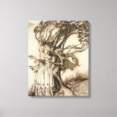 Die alte Frau im Wald von Arthur Rackham Leinwanddruck (Vorderseite)