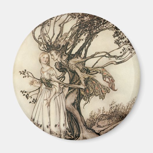 Die alte Frau im Wald von Arthur Rackham Magnet (Vorne)