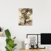 Die alte Frau im Wald von Arthur Rackham Poster (Heimbüro)