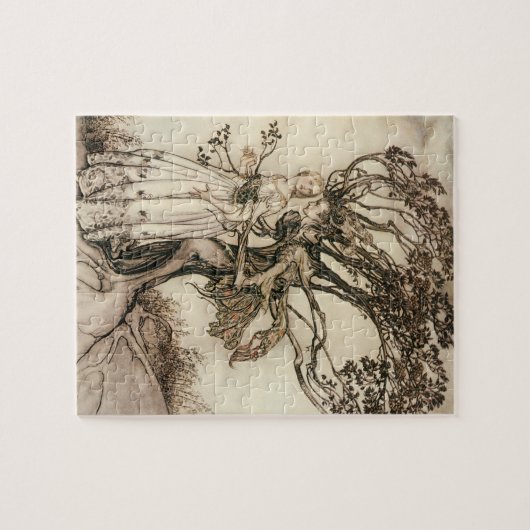 Die alte Frau im Wald von Arthur Rackham Puzzle (Horizontal)