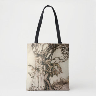 Die alte Frau im Wald von Arthur Rackham Tasche