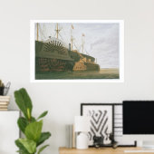 Die alte Frigate HMS Agamemnon mit ihrem Gewicht v Poster (Heimbüro)