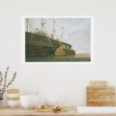 Die alte Frigate HMS Agamemnon mit ihrem Gewicht v Poster (Küche)