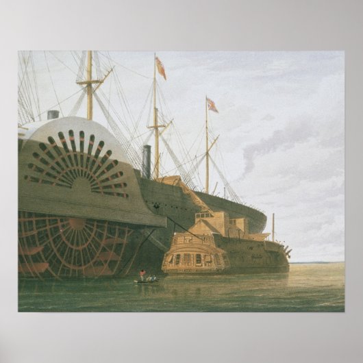 Die alte Frigate HMS Agamemnon mit ihrem Gewicht v Poster (Vorne)