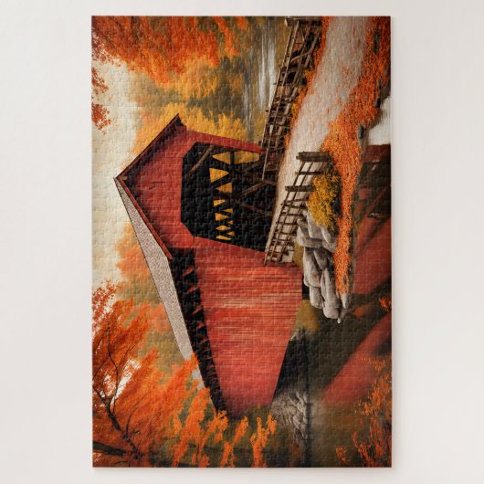 Die alte gedeckte Brücke Puzzle (Vertikal)