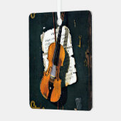 Die alte Geige, die Kunstmalerei, Ornament Aus Metall (Vorderseite links)
