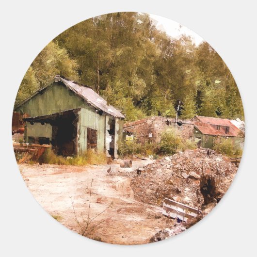 DIE ALTE GOLD MINE RUNDER AUFKLEBER (Vorderseite)