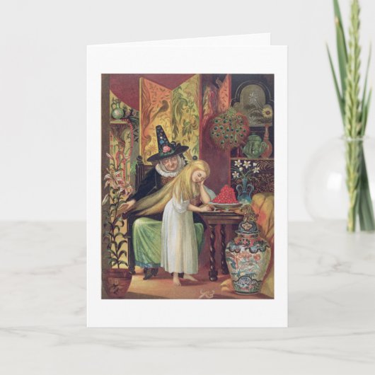 Die alte Hexe, die Gerda Haar mit einem goldenen c Karte (Vorderseite)