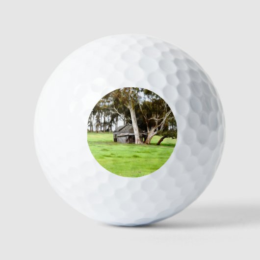 Die alte Holzhütte Golfball (Vorderseite)