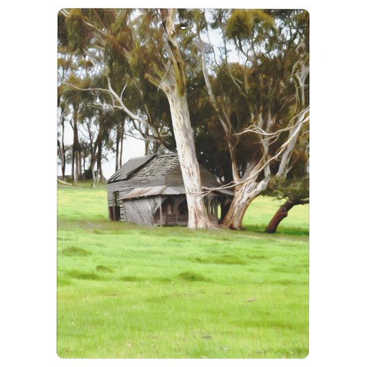 Die alte Holzhütte Klemmbrett (Rückseite)