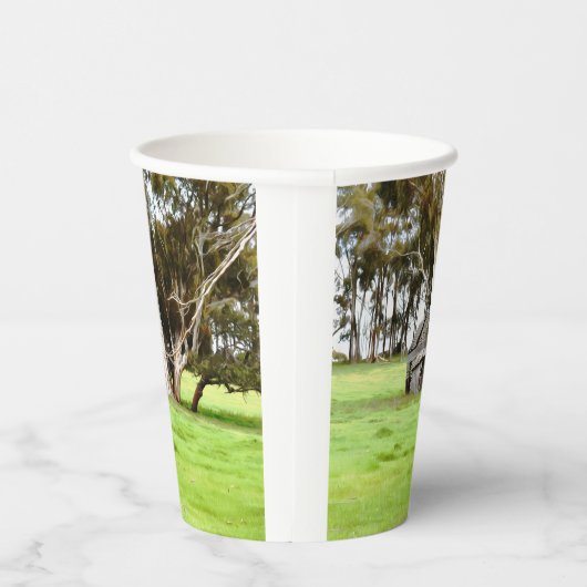 Die alte Holzhütte Pappbecher (Rechts)