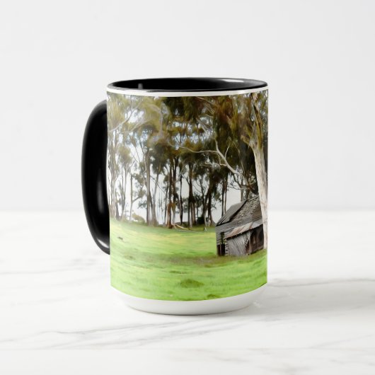 Die alte Holzhütte Tasse (Vorderseite Links)