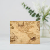 Die alte Landkarte der vereinten Staaten Postkarte (Stehend Vorderseite)