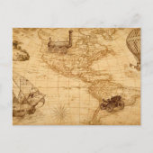 Die alte Landkarte der vereinten Staaten Postkarte (Vorderseite)