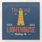 Die alte Leuchtturm-Kleidung Co. Glasuntersetzer (Vorderseite)