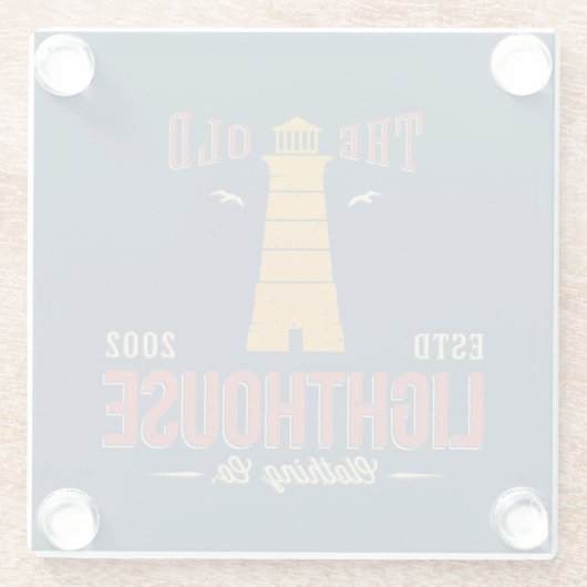 Die alte Leuchtturm-Kleidung Co. Glasuntersetzer (Rückseite)