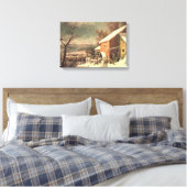 Die alte Mühle im Winter Currier & Ives Leinwand d (Insitu (Schlafzimmer))