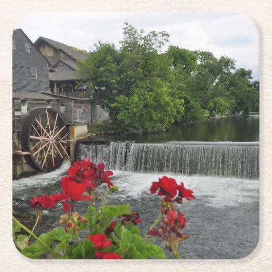 Die alte Mühle, Pigeon Forge Tenn Rechteckiger Pappuntersetzer (Vorderseite)