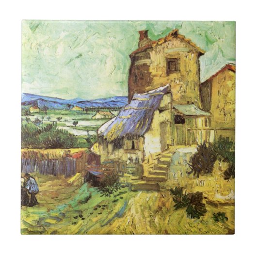 Die alte Mühle von Vincent van Gogh Fliese (Vorderseite)